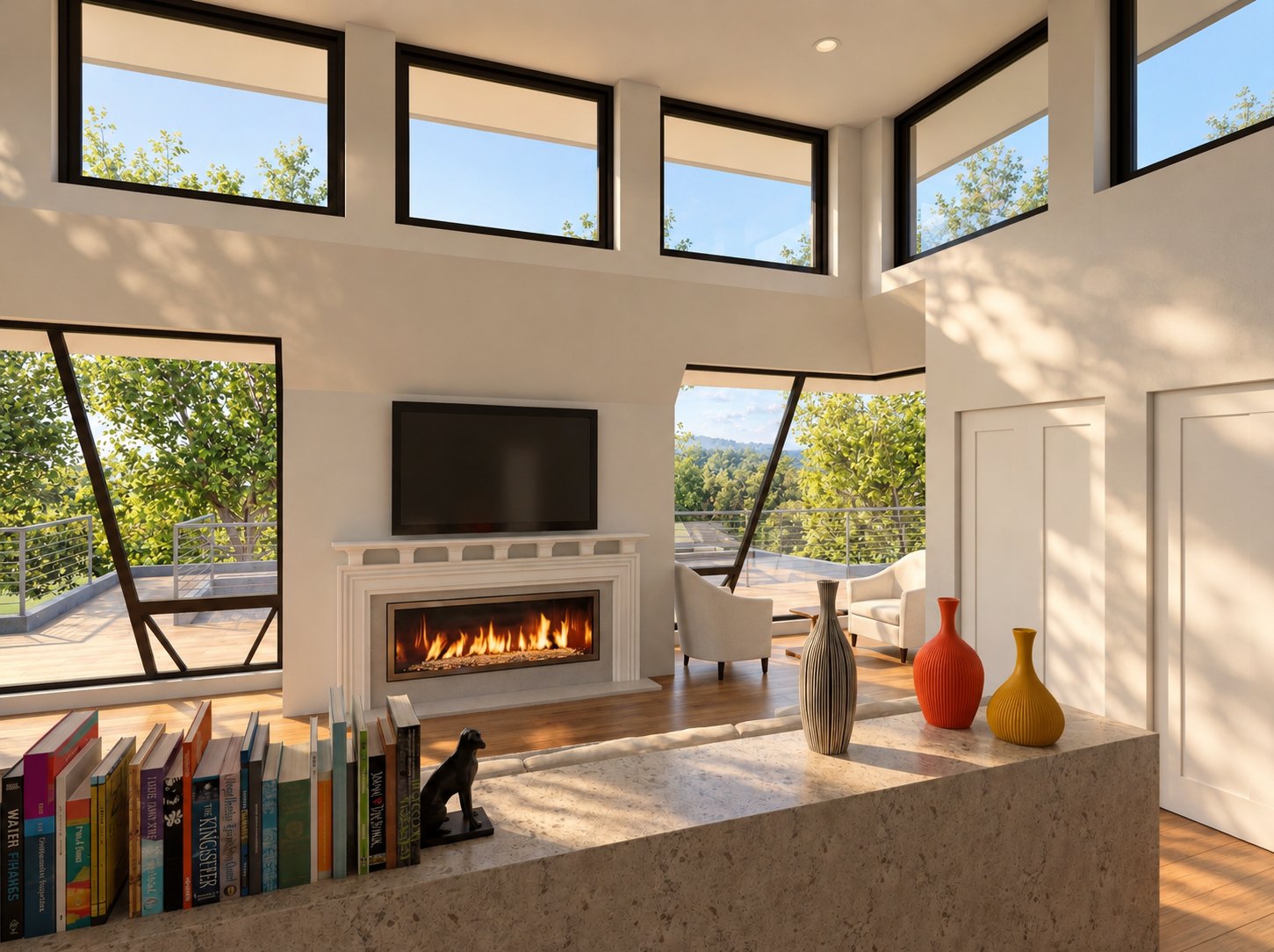 Apex House primary suite toward the deck