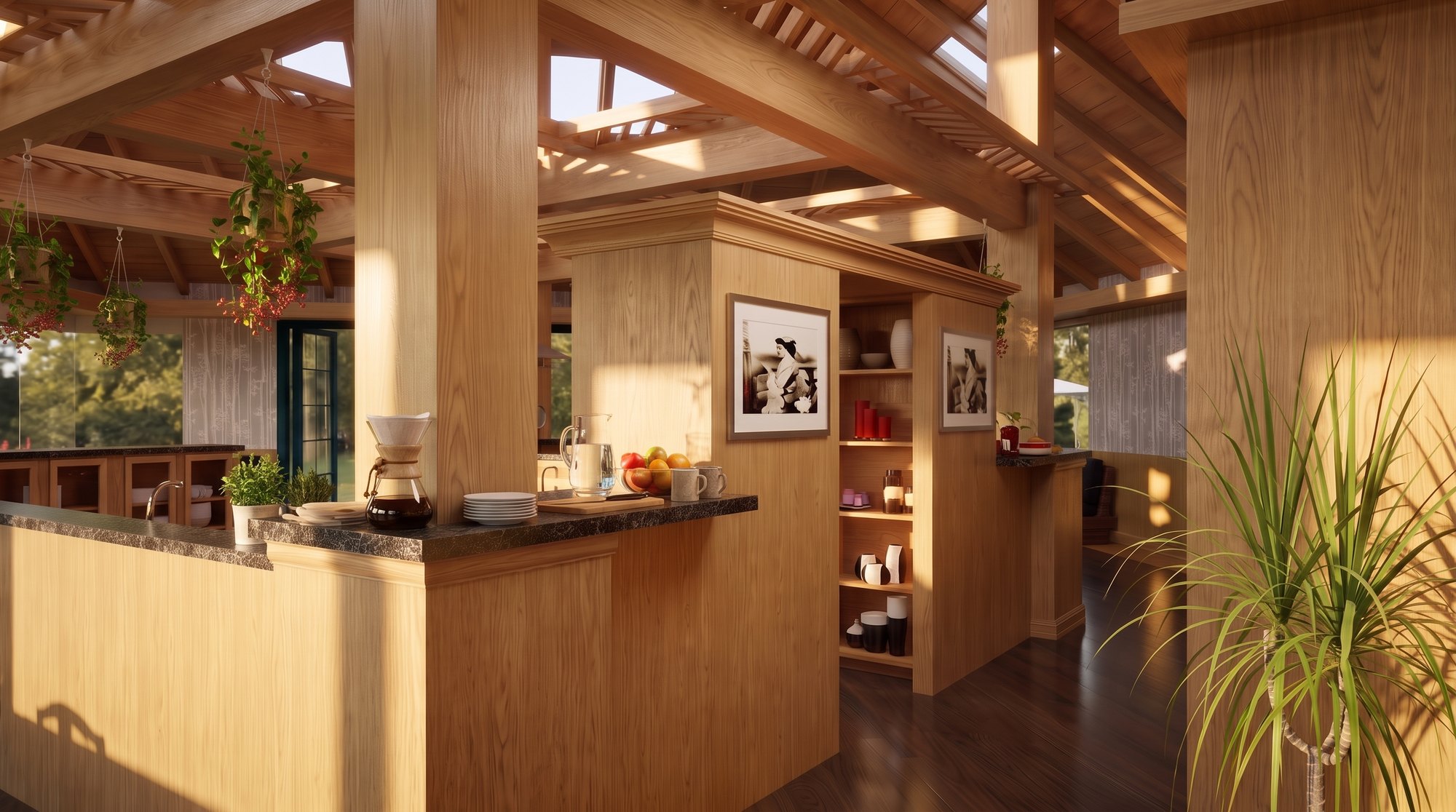 Coffee counter and display shelving