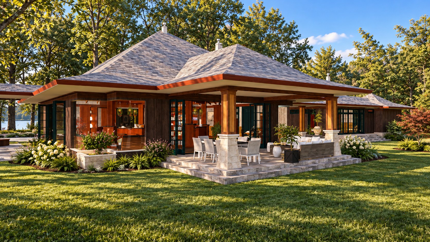 Kitchen pavilion and covered patio