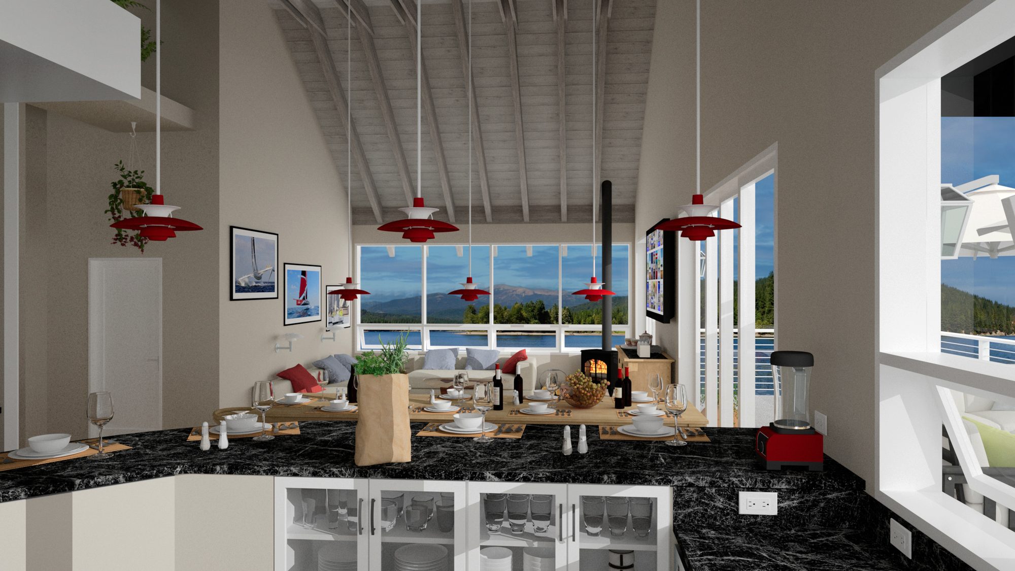 Living area from the kitchen counter