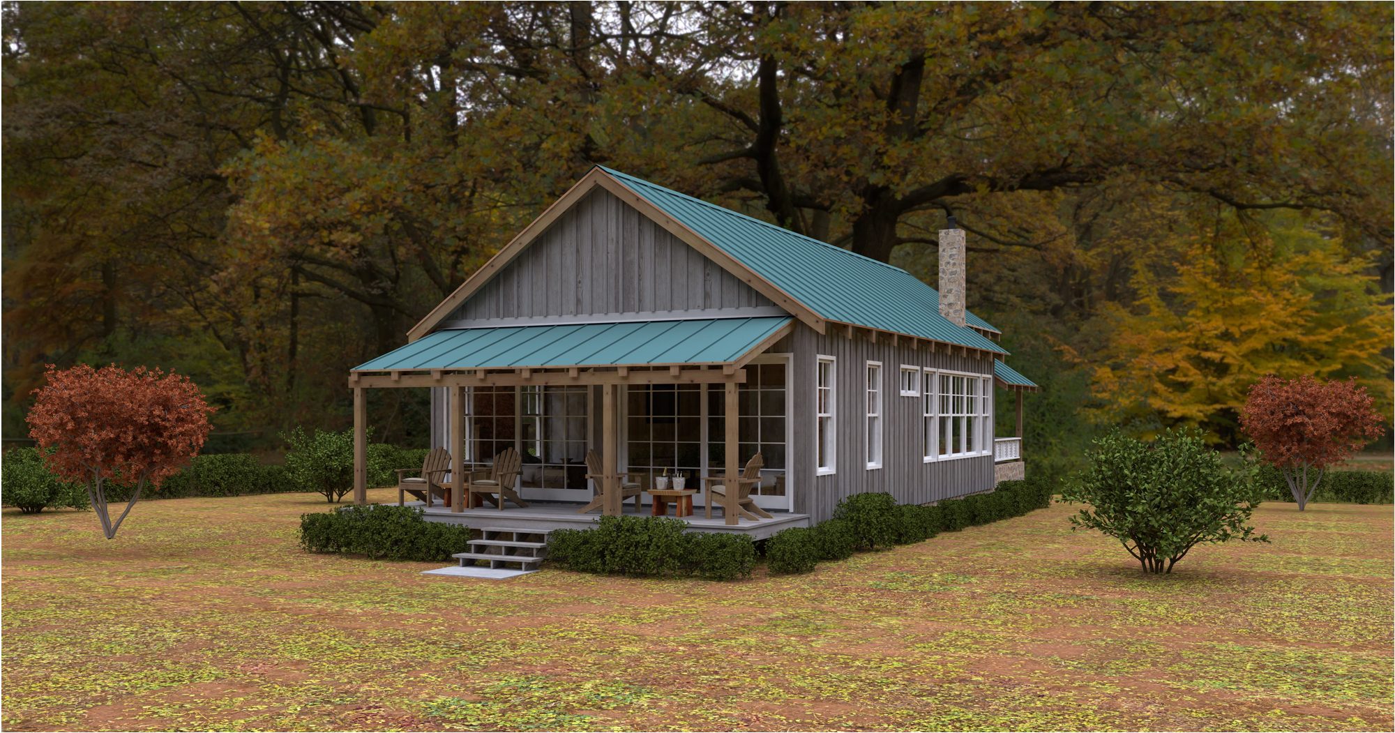 Rear exterior of the cabin