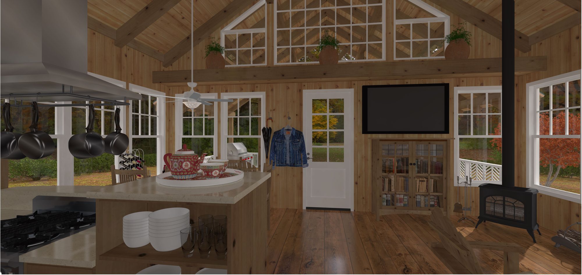 Kitchen looking toward entry