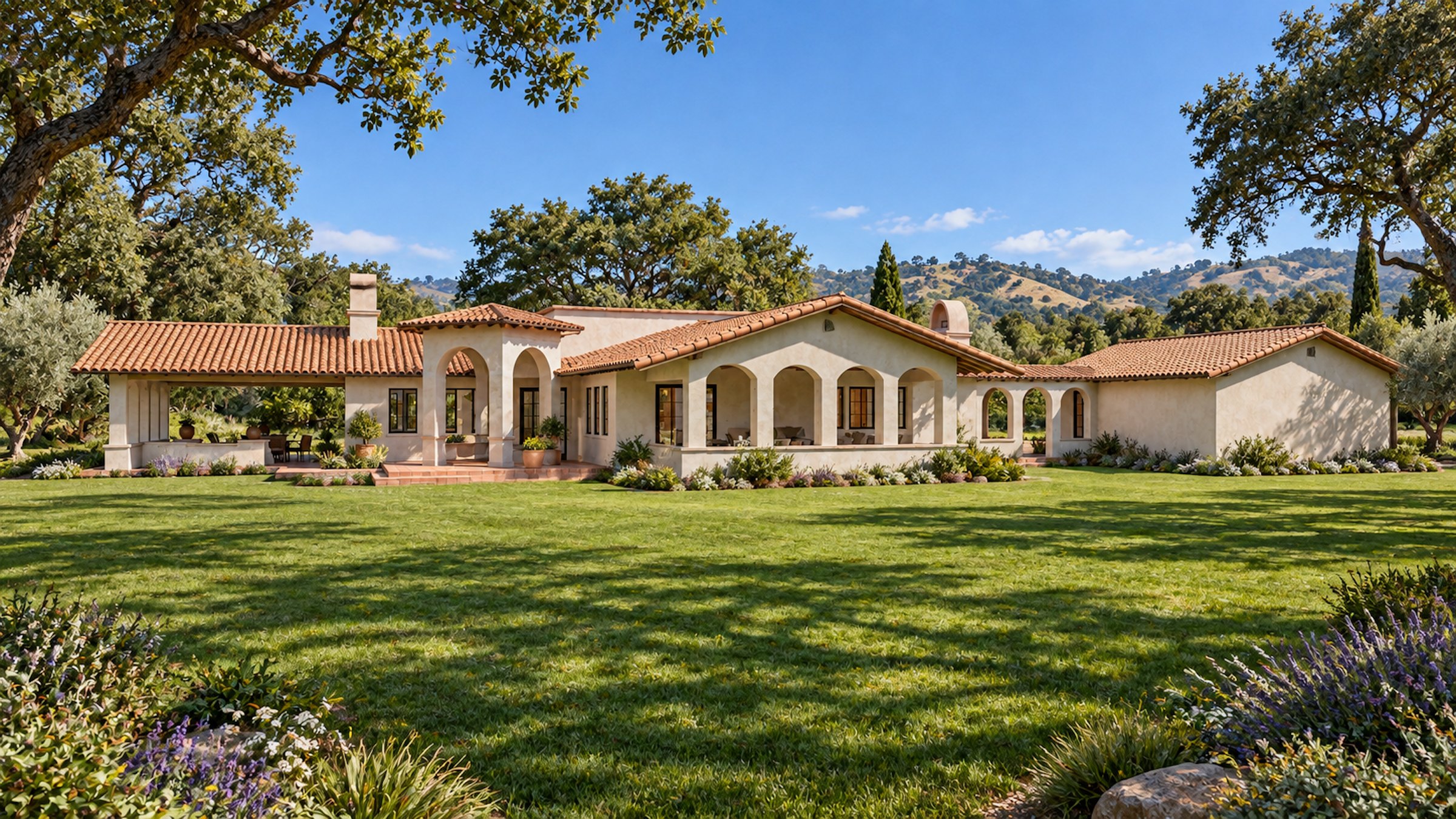 Casa de los Arcos across the lawn