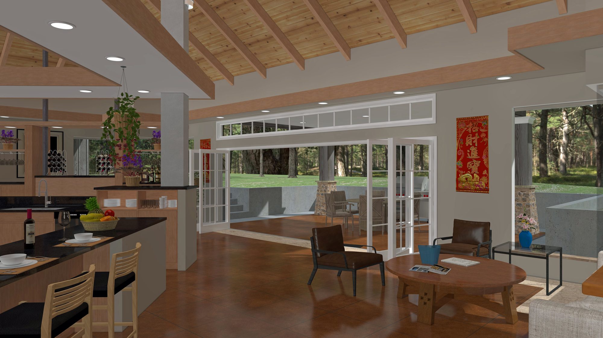 View toward living area