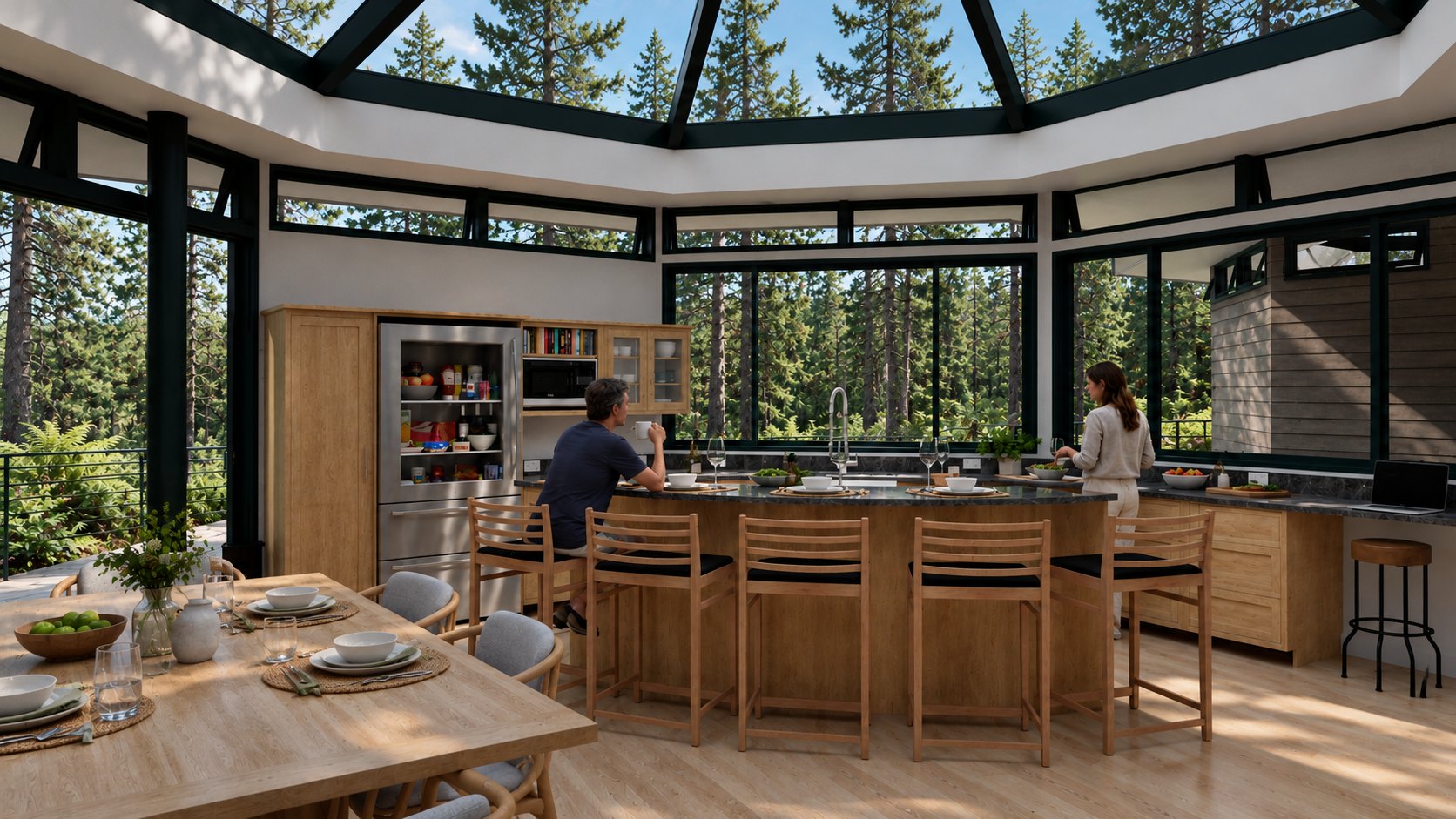 Kitchen island at Contemporary Pavilion