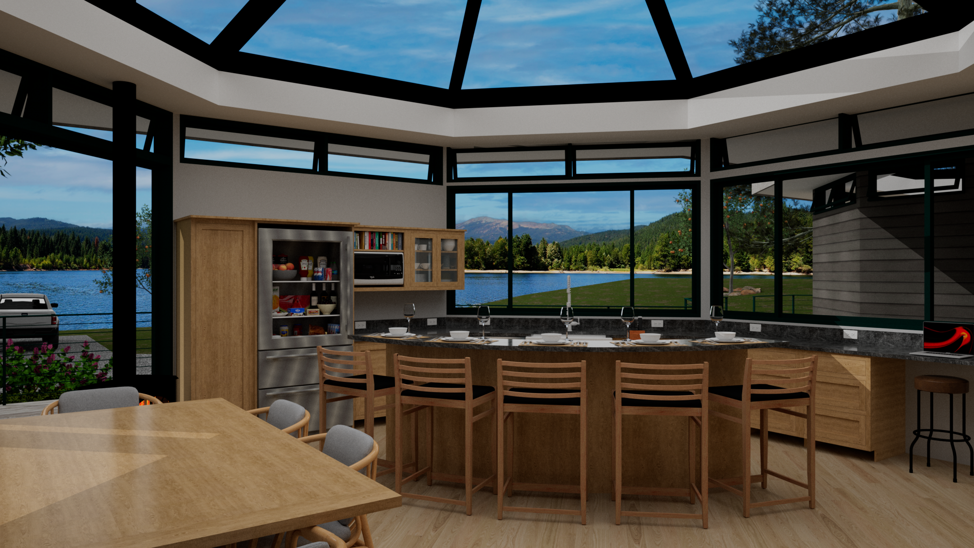 Kitchen island interior at Contemporary Pavilion