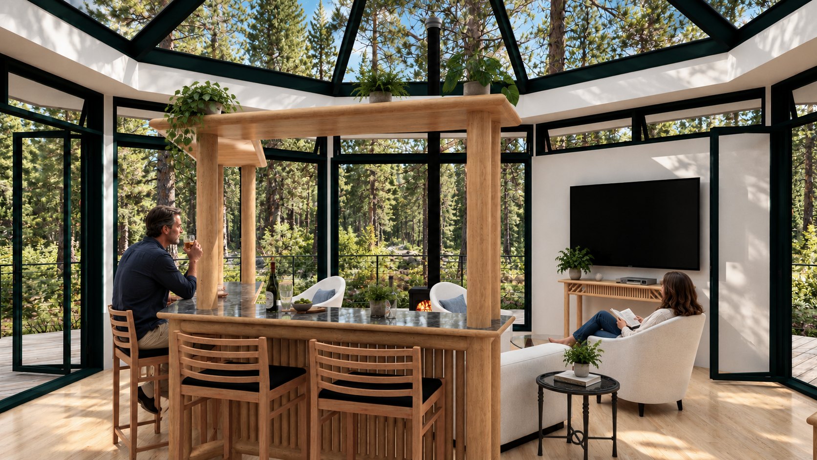 Timber bar counter at Contemporary Pavilion