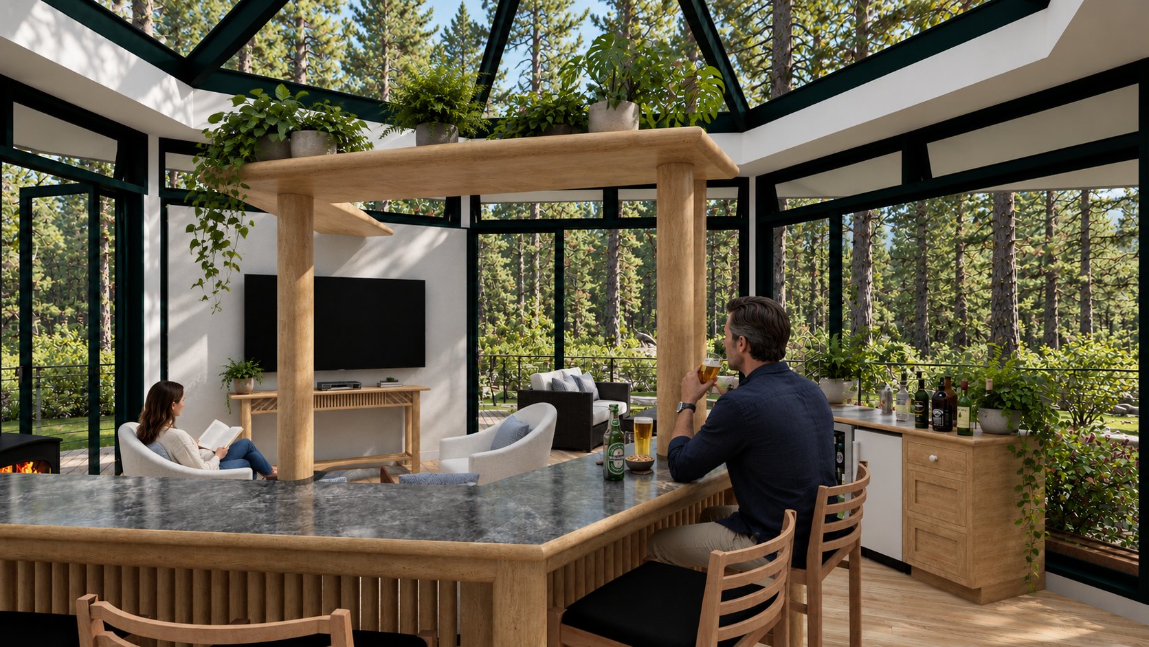 Bar seating at Contemporary Pavilion