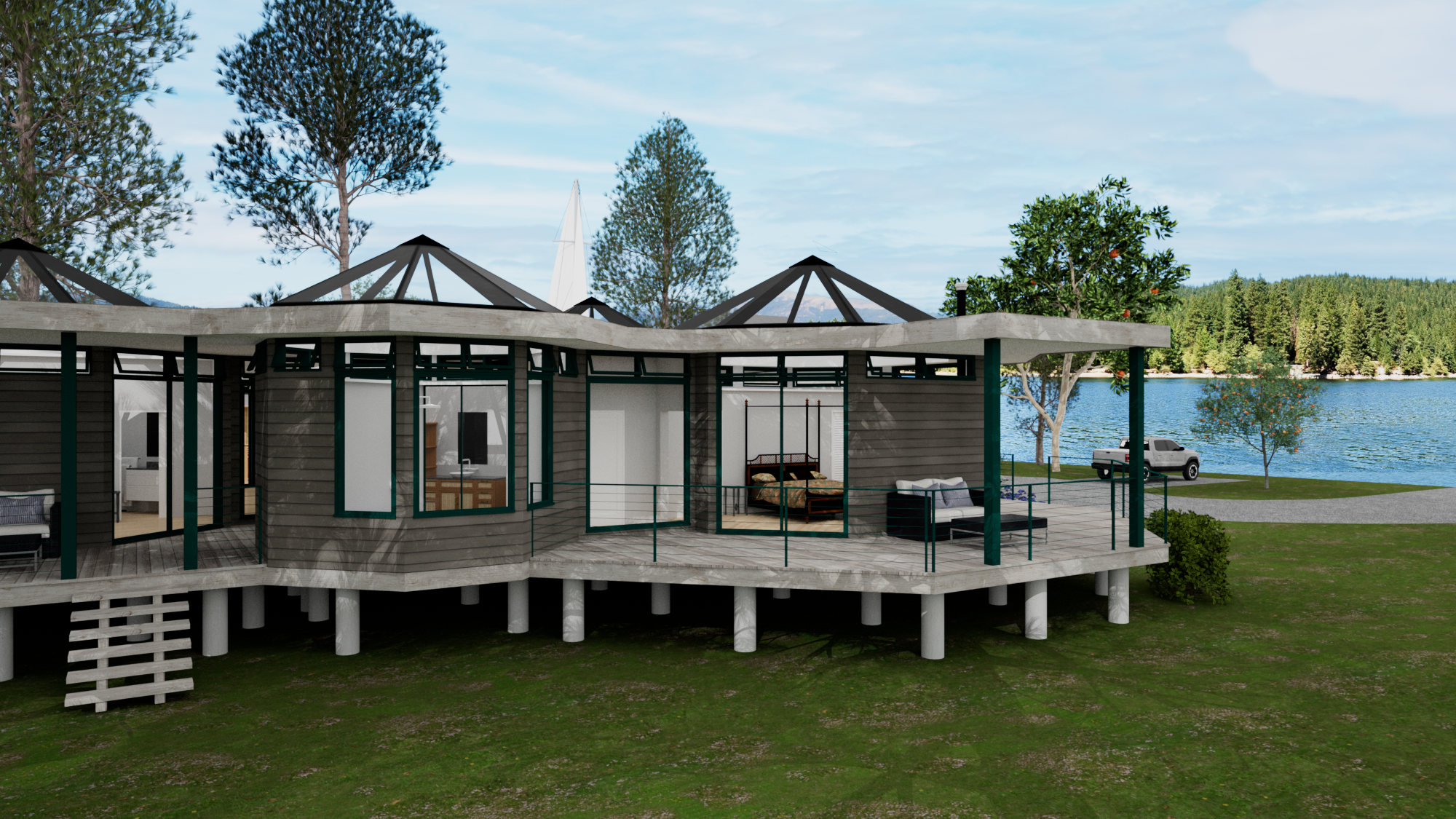 Primary suite pod exterior at Contemporary Pavilion