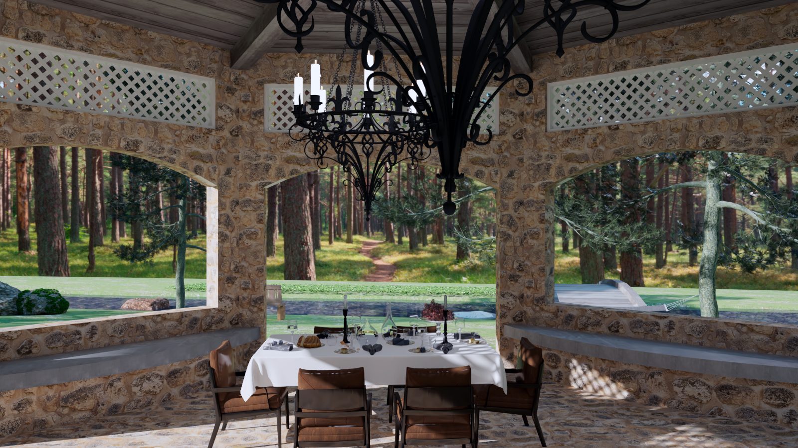 Inside the gazebo