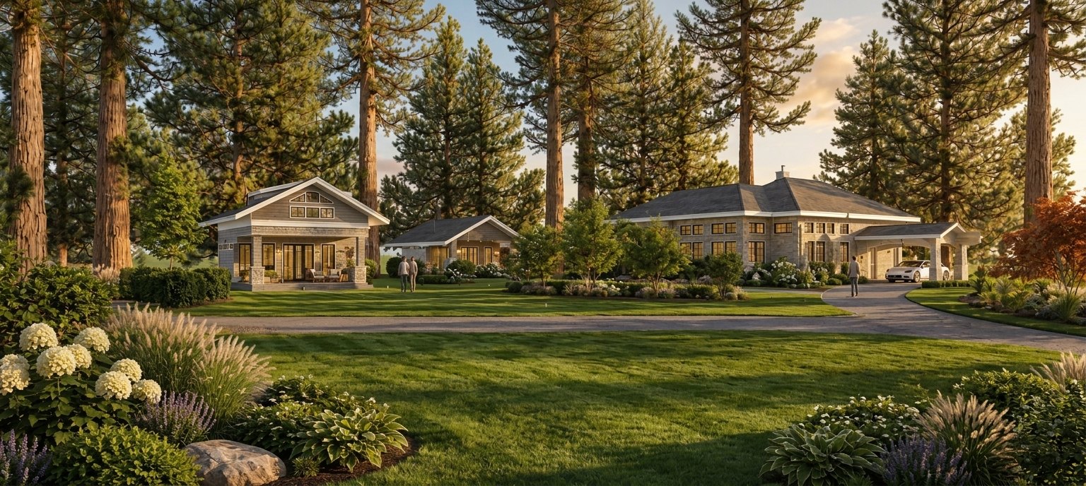 The inn at golden hour