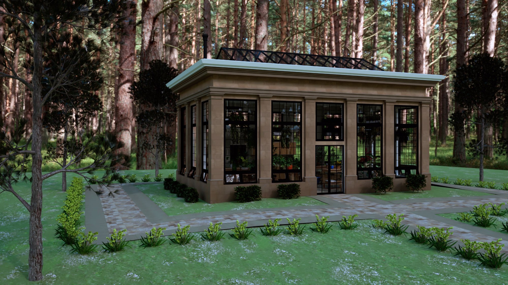 GreenHouse left exterior elevation detail
