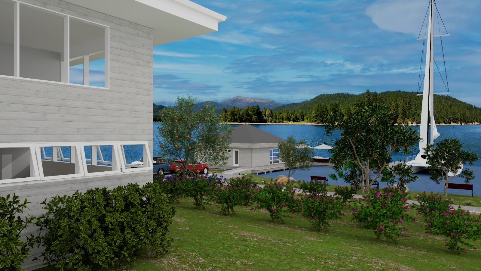 Lakeside Inn southeast exterior view