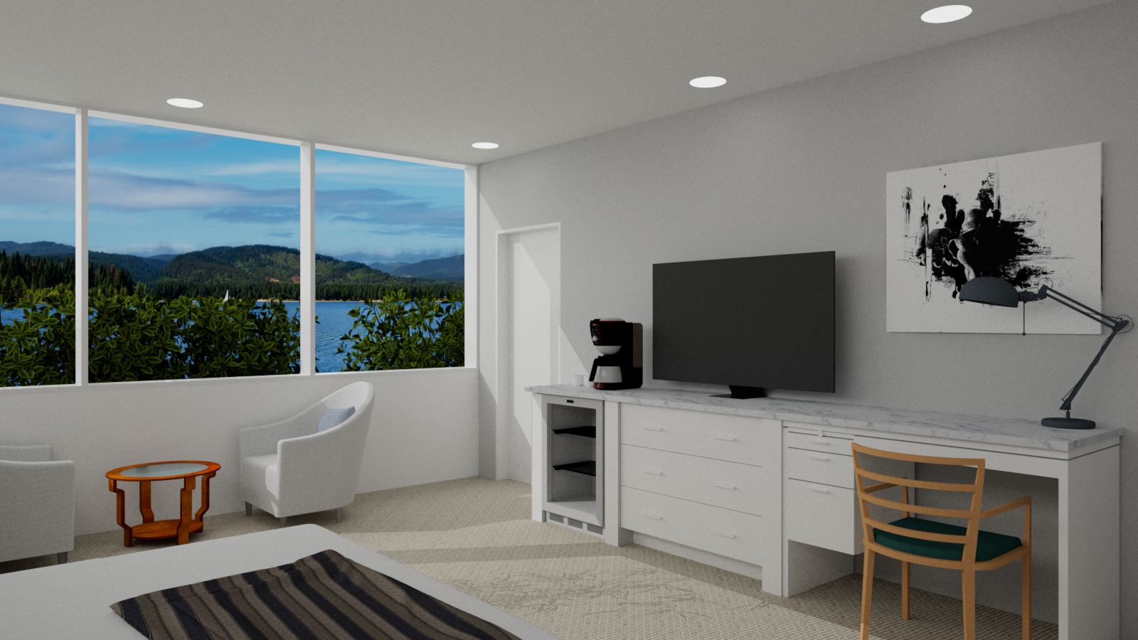Lakeside Inn guest suite with lake view