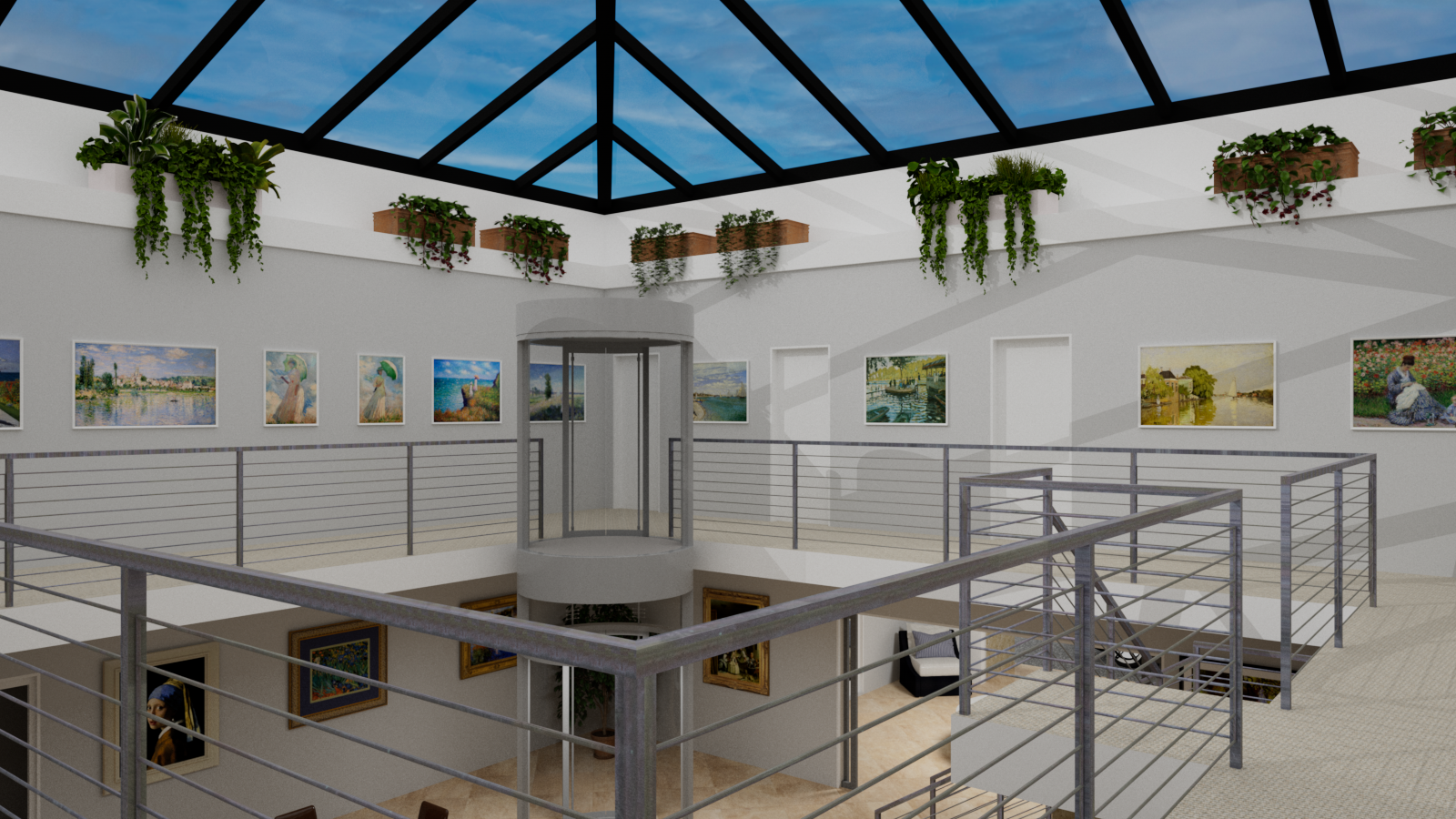 Lakeside Inn mezzanine gallery, northwest view