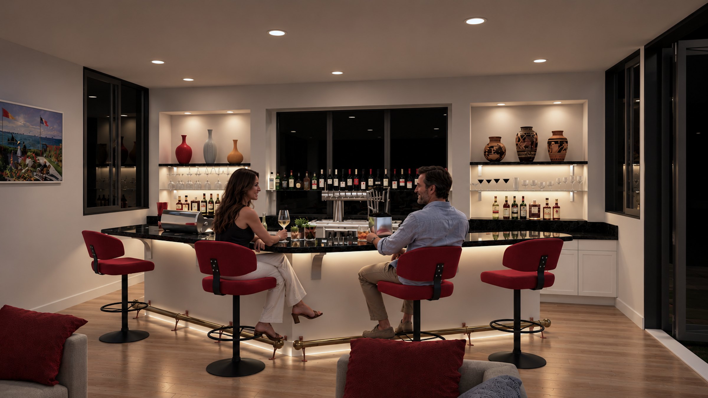 Lakeside Lounge bar in the evening