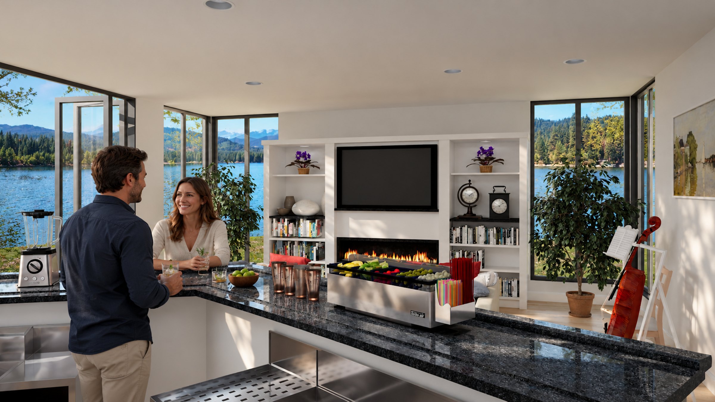 Lakeside Lounge bar toward the fireplace