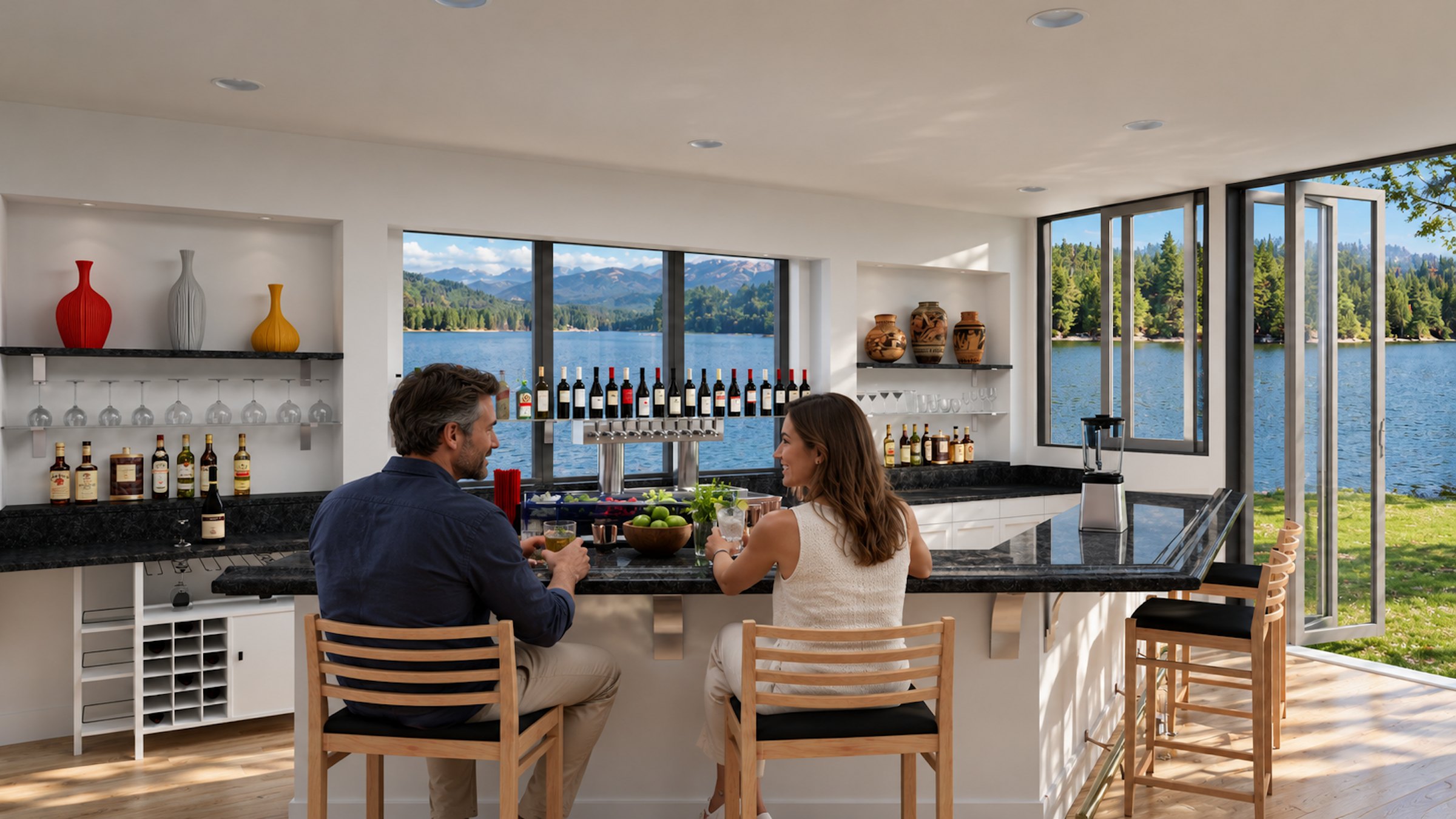 Lakeside Lounge bar with lake view