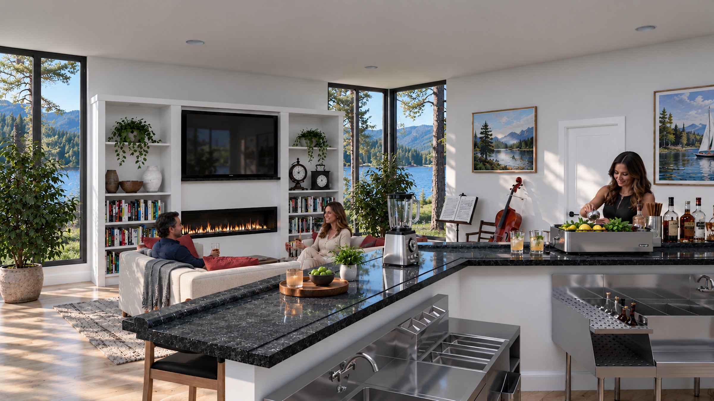 Lakeside Lounge stainless working bar