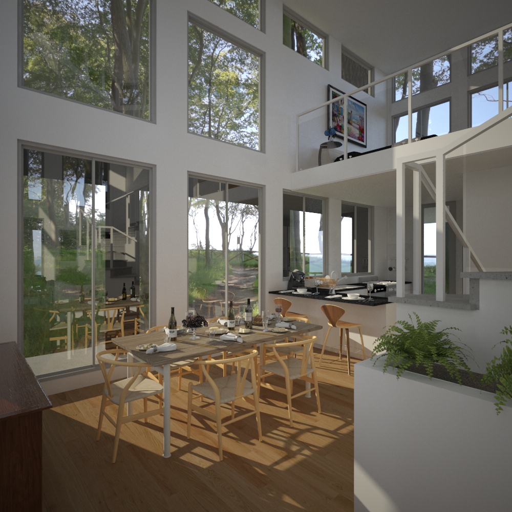 View from entry toward dining and kitchen
