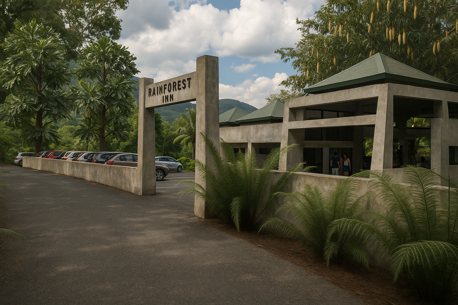 Rainforest Inn gateway signage