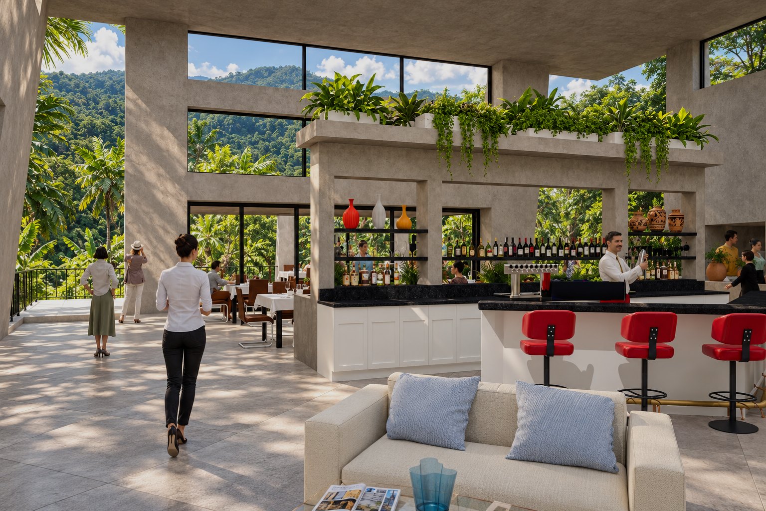 Rainforest Inn lobby bar