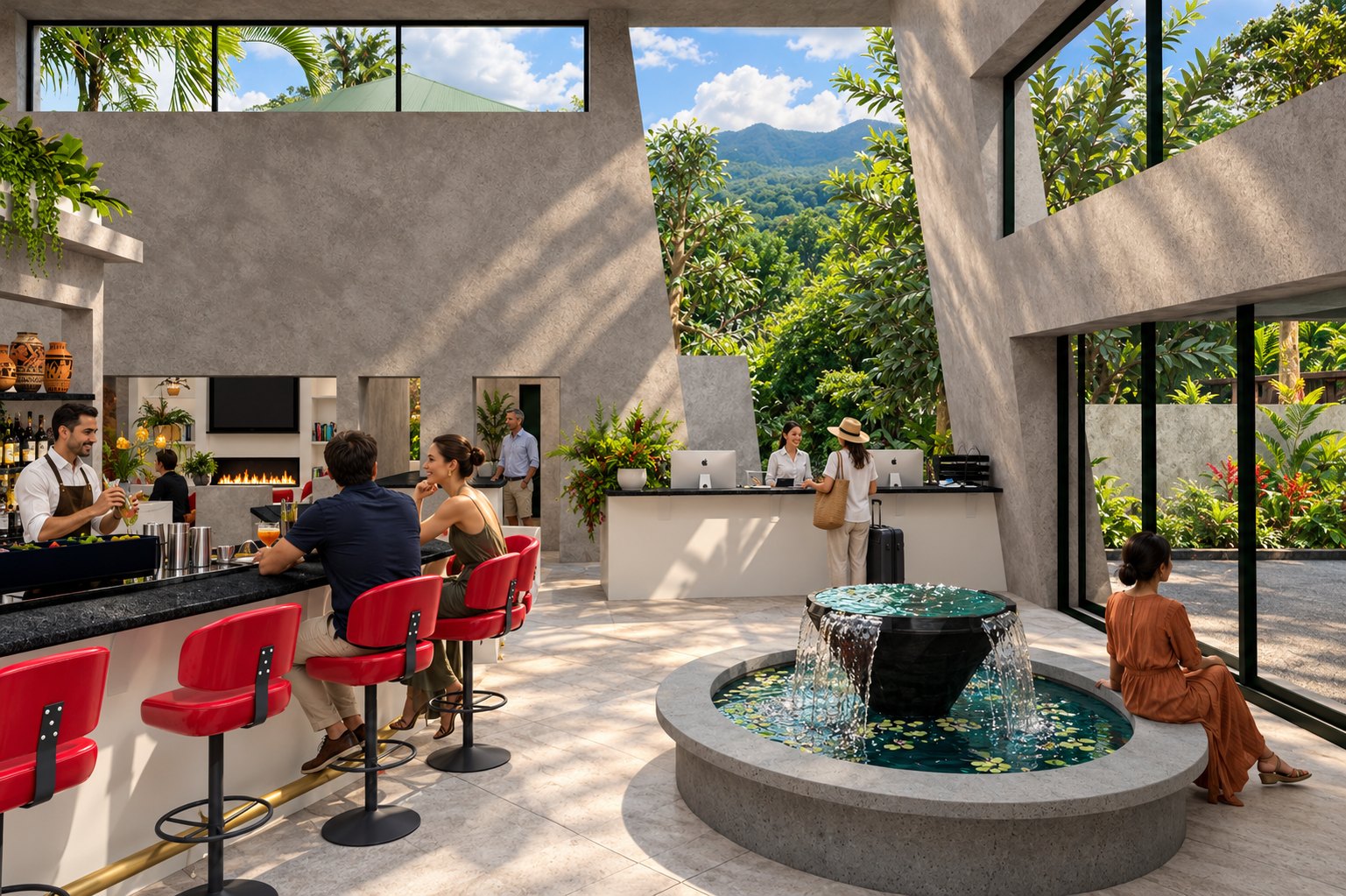 Rainforest Inn bar and reception