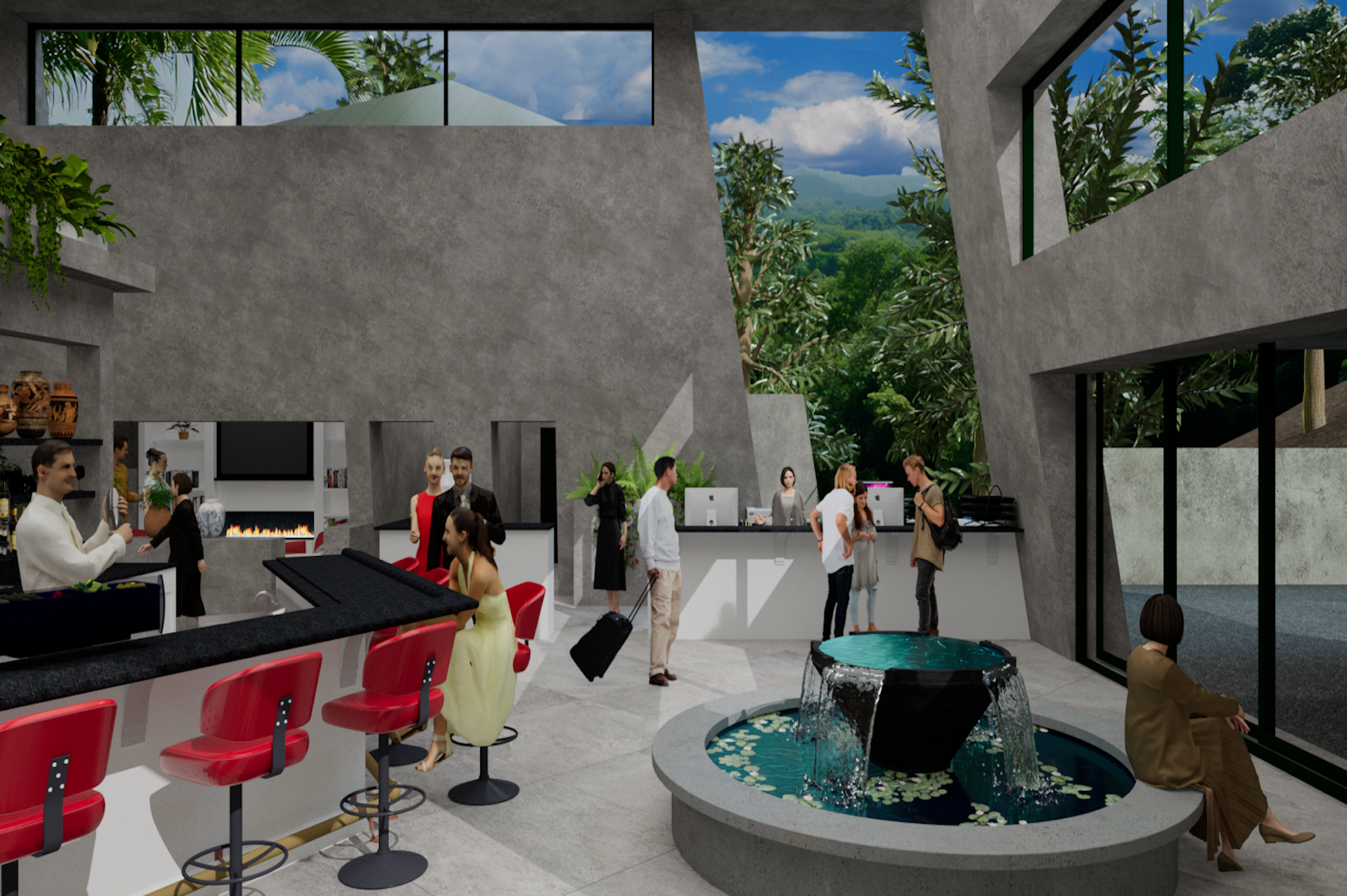 Rainforest Inn reception desk