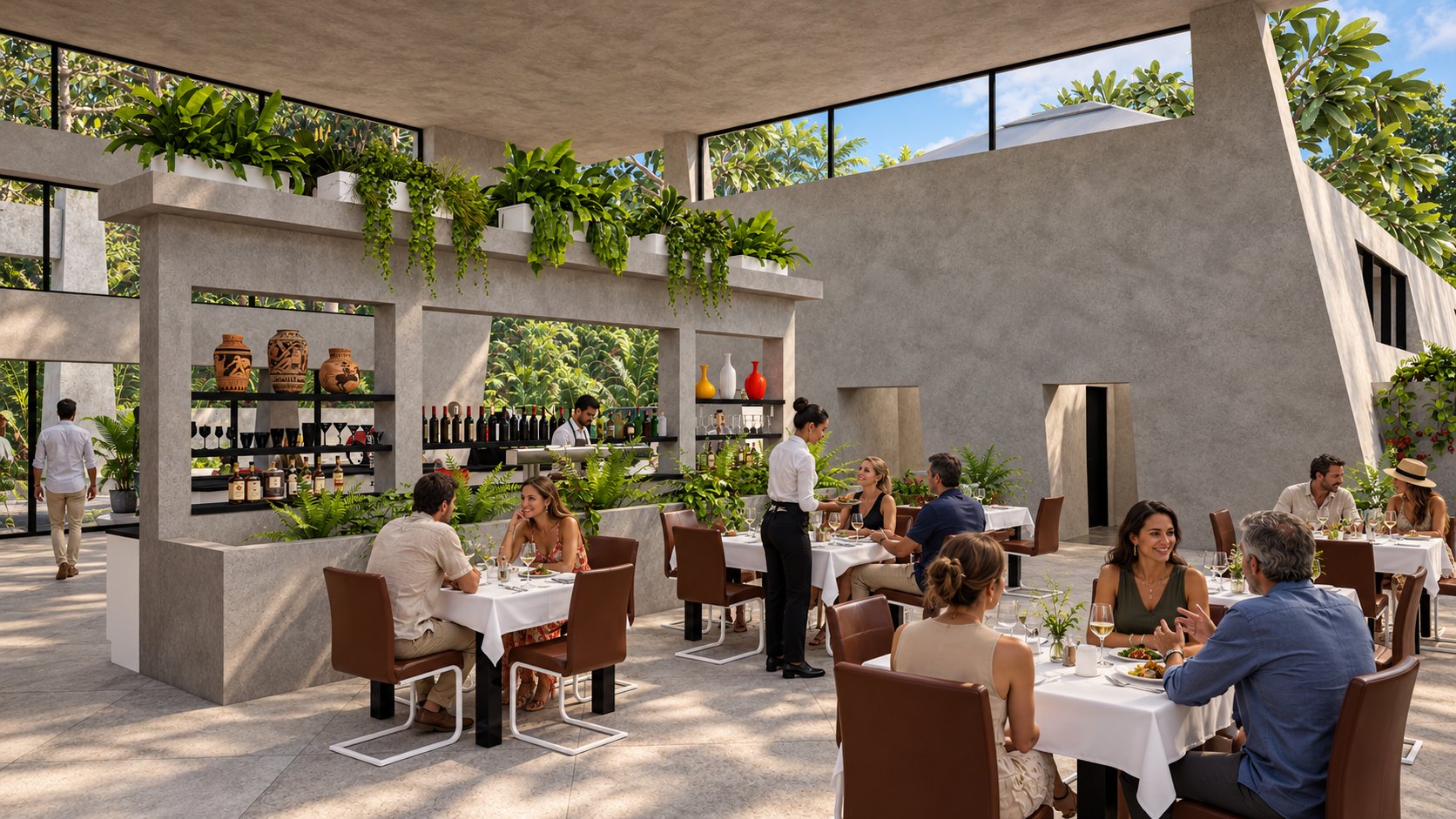 Rainforest Inn restaurant toward the bar