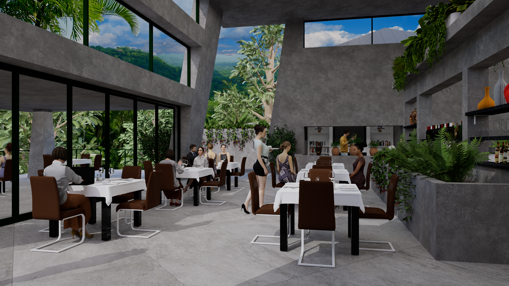 Rainforest Inn restaurant dining room
