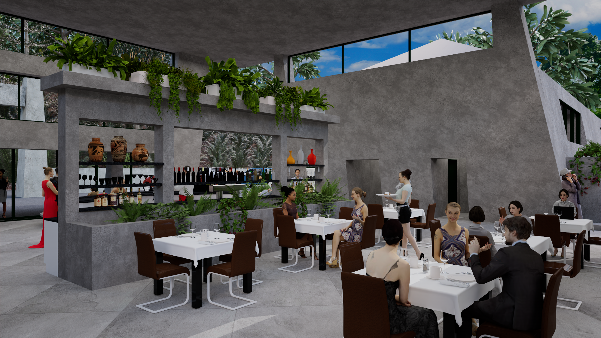 Rainforest Inn restaurant wine wall
