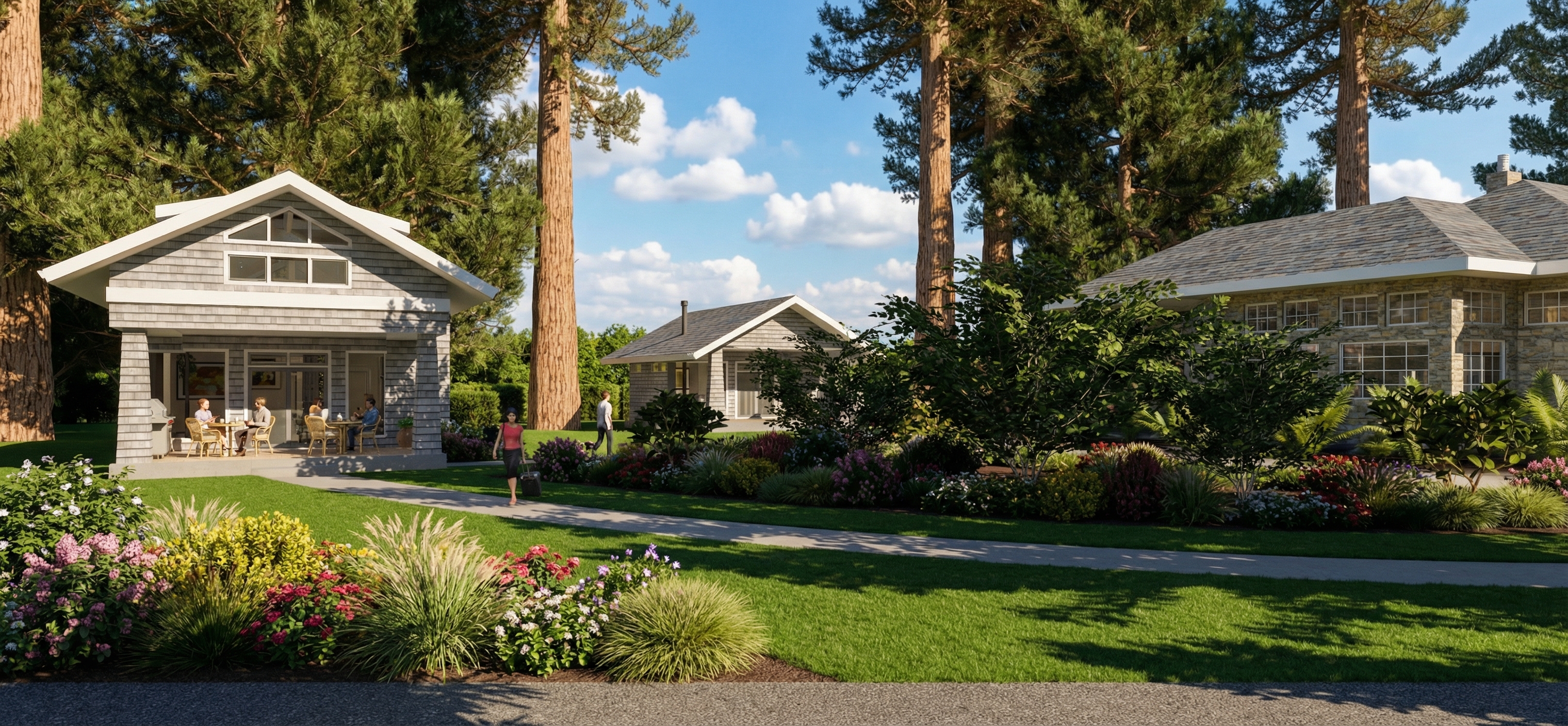 Redwood Inn — bungalows and stone lodge among the redwoods