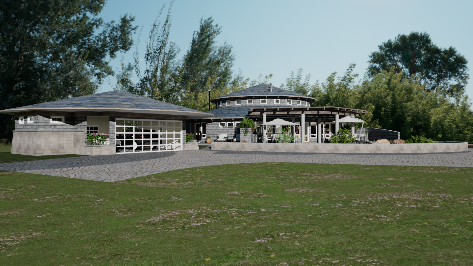 Round House garage and breezeway
