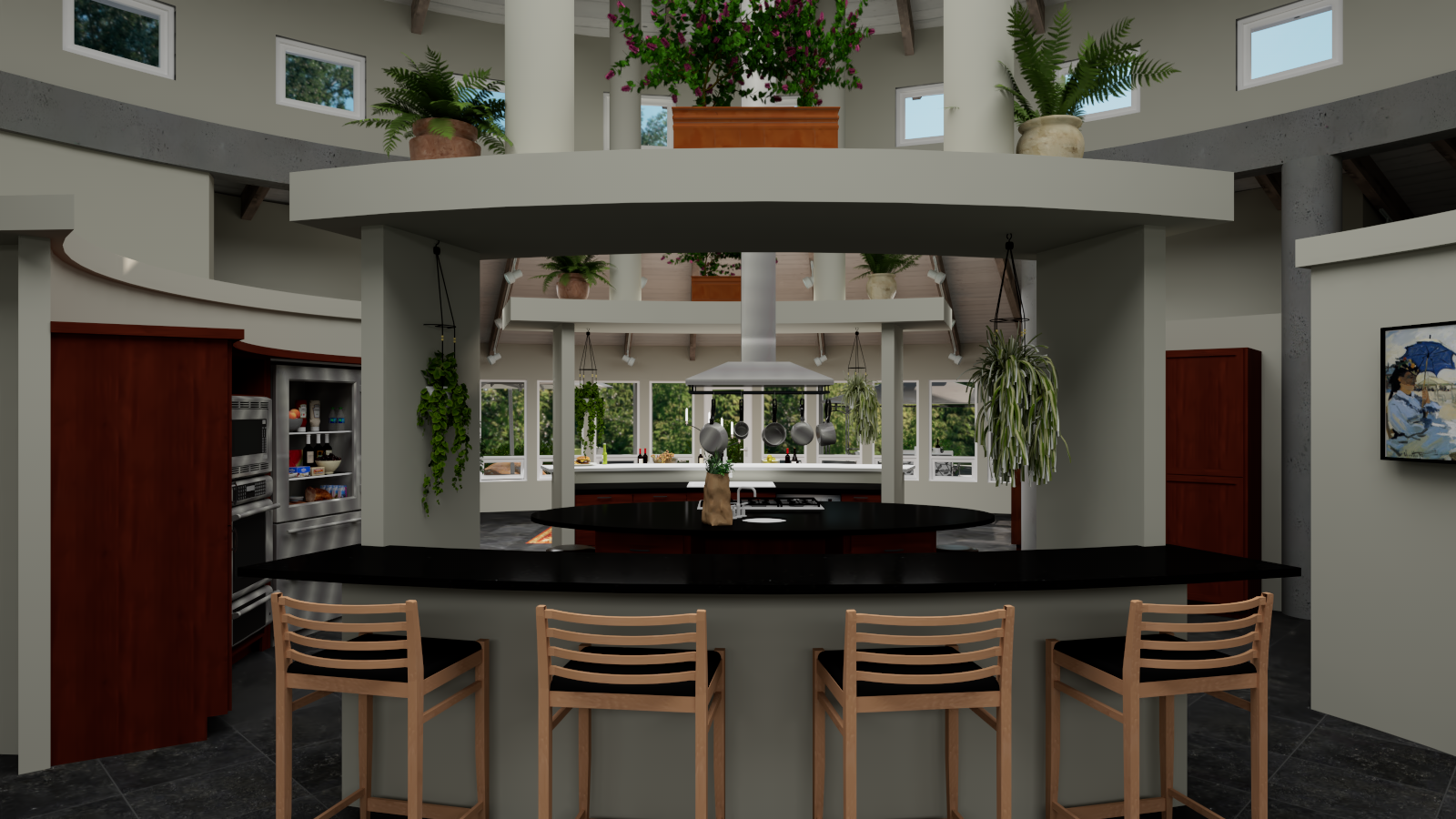 Round House kitchen, north view