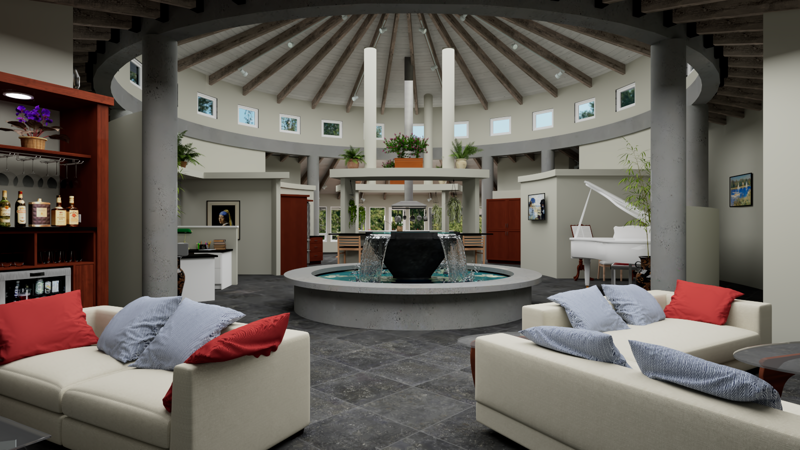 Round House rotunda wide view with fountain