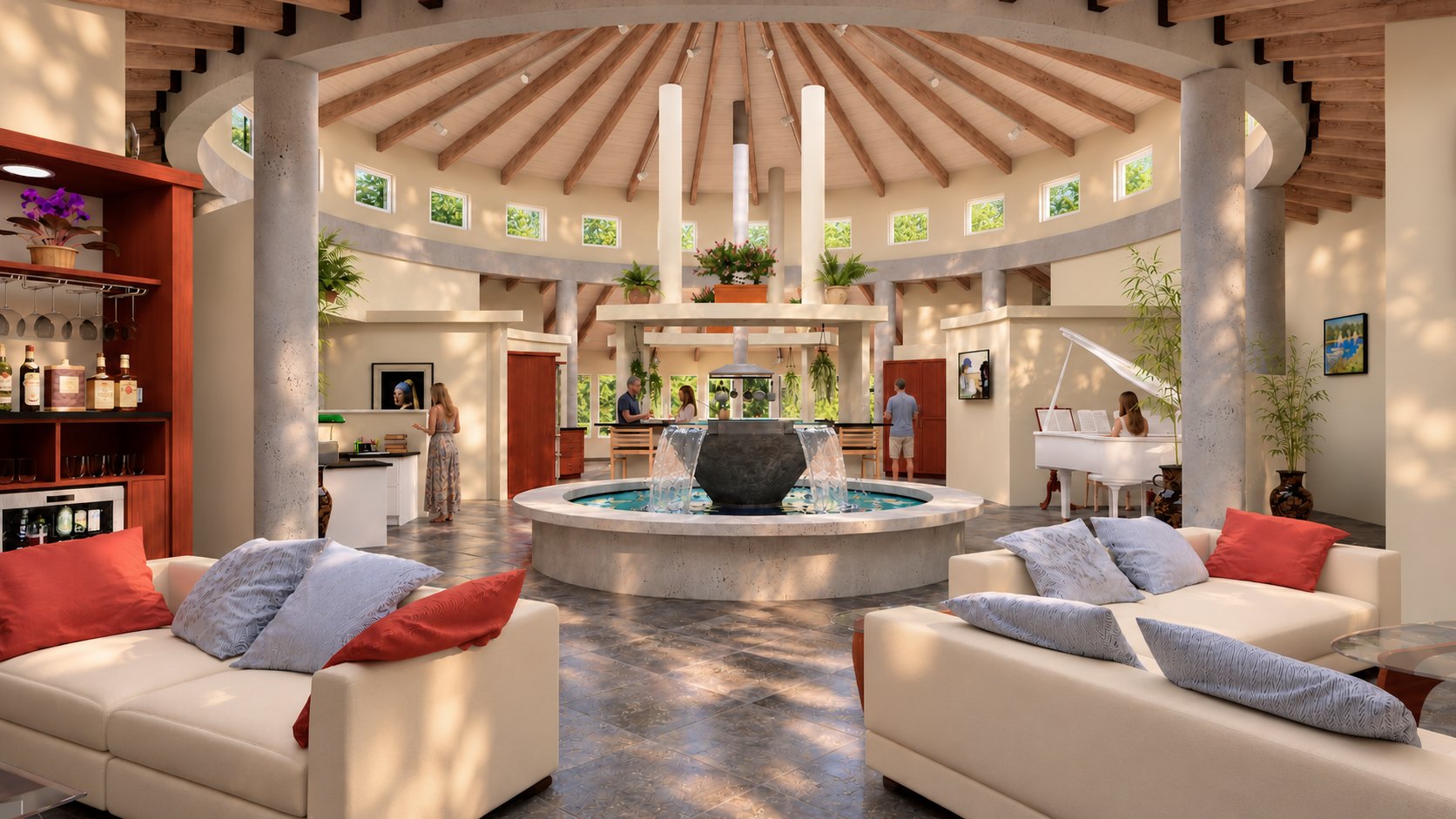 Round House rotunda with center fountain