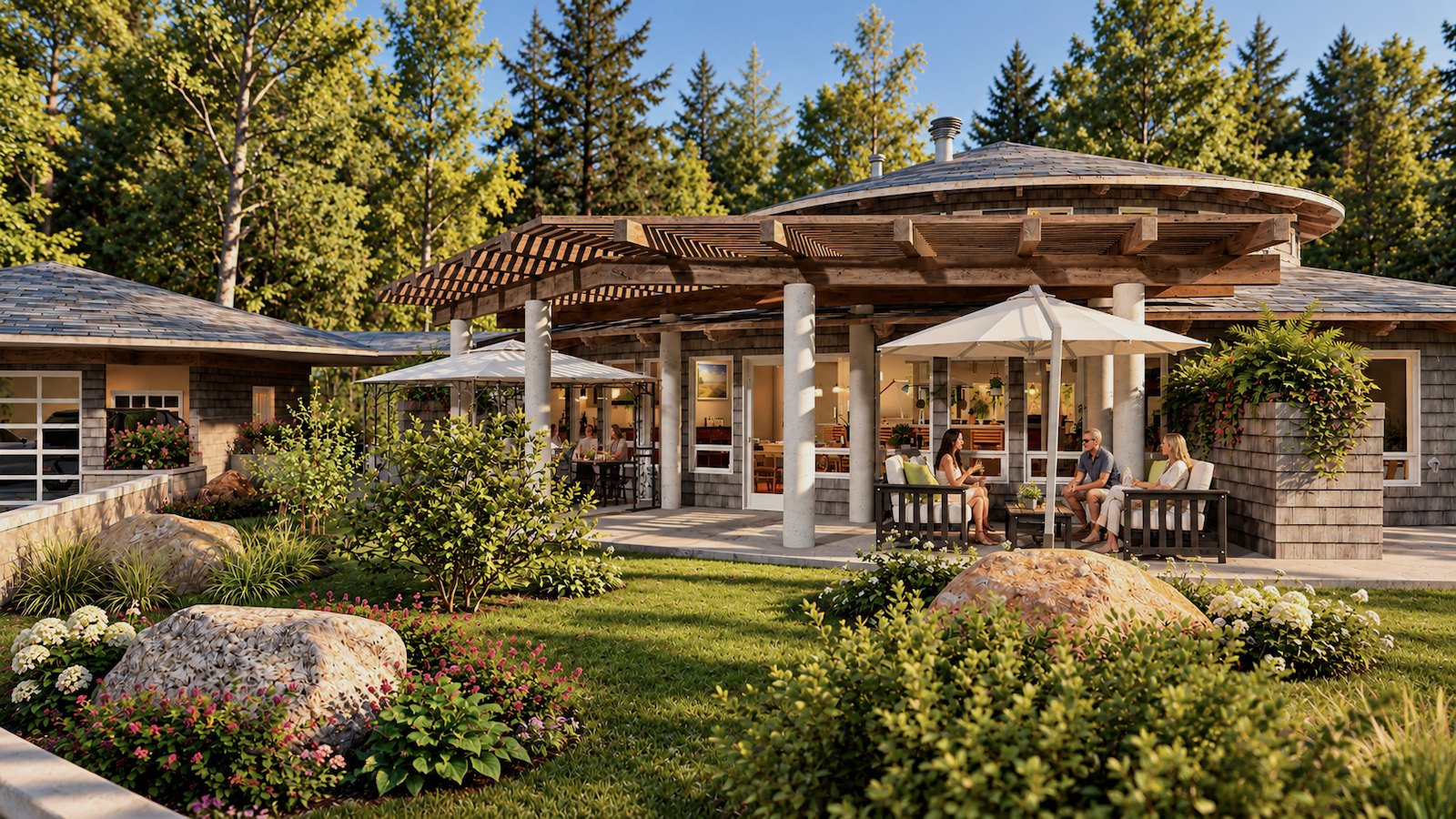 Round House trellis patio