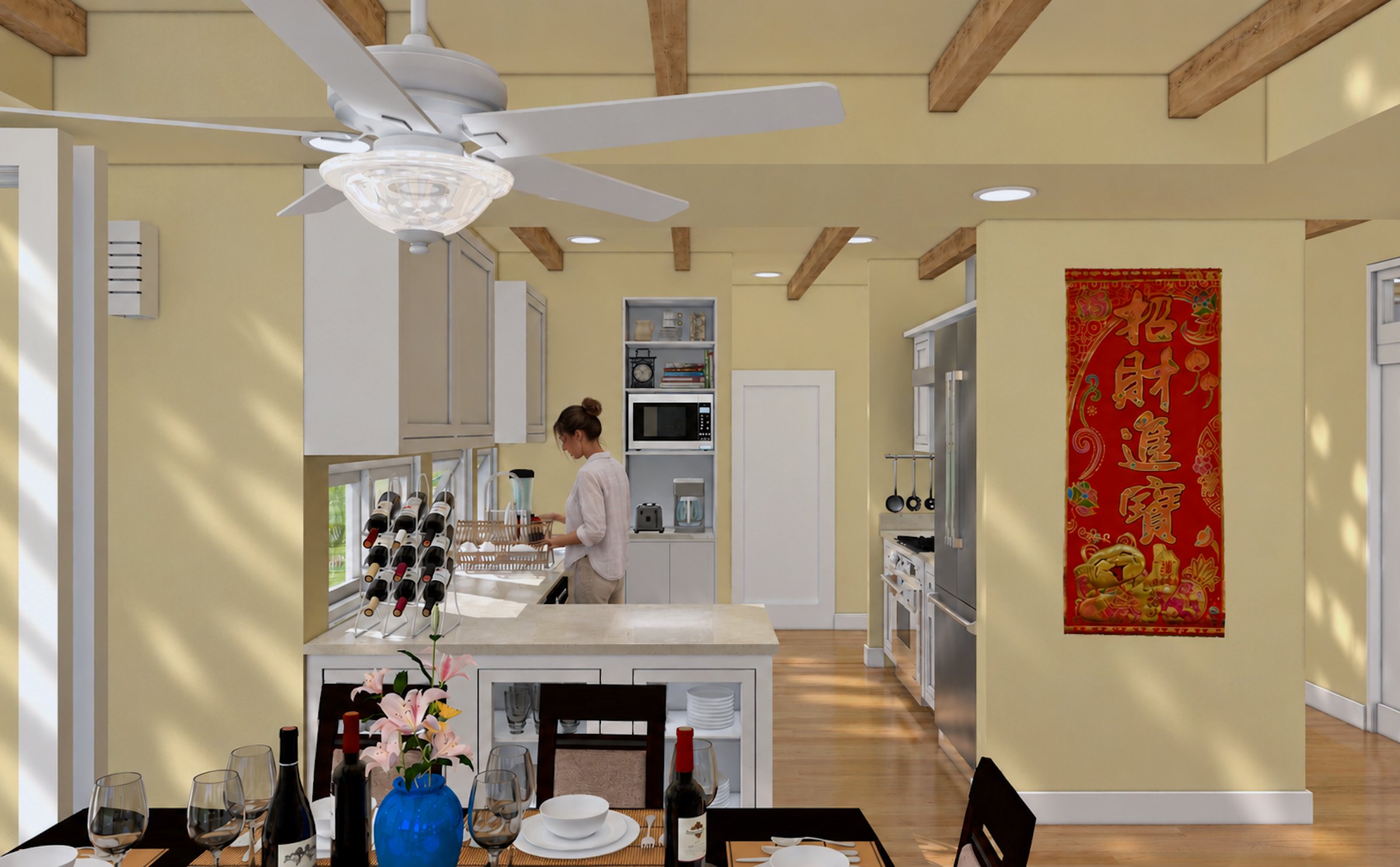 Sunroom Bungalow kitchen from the dining table