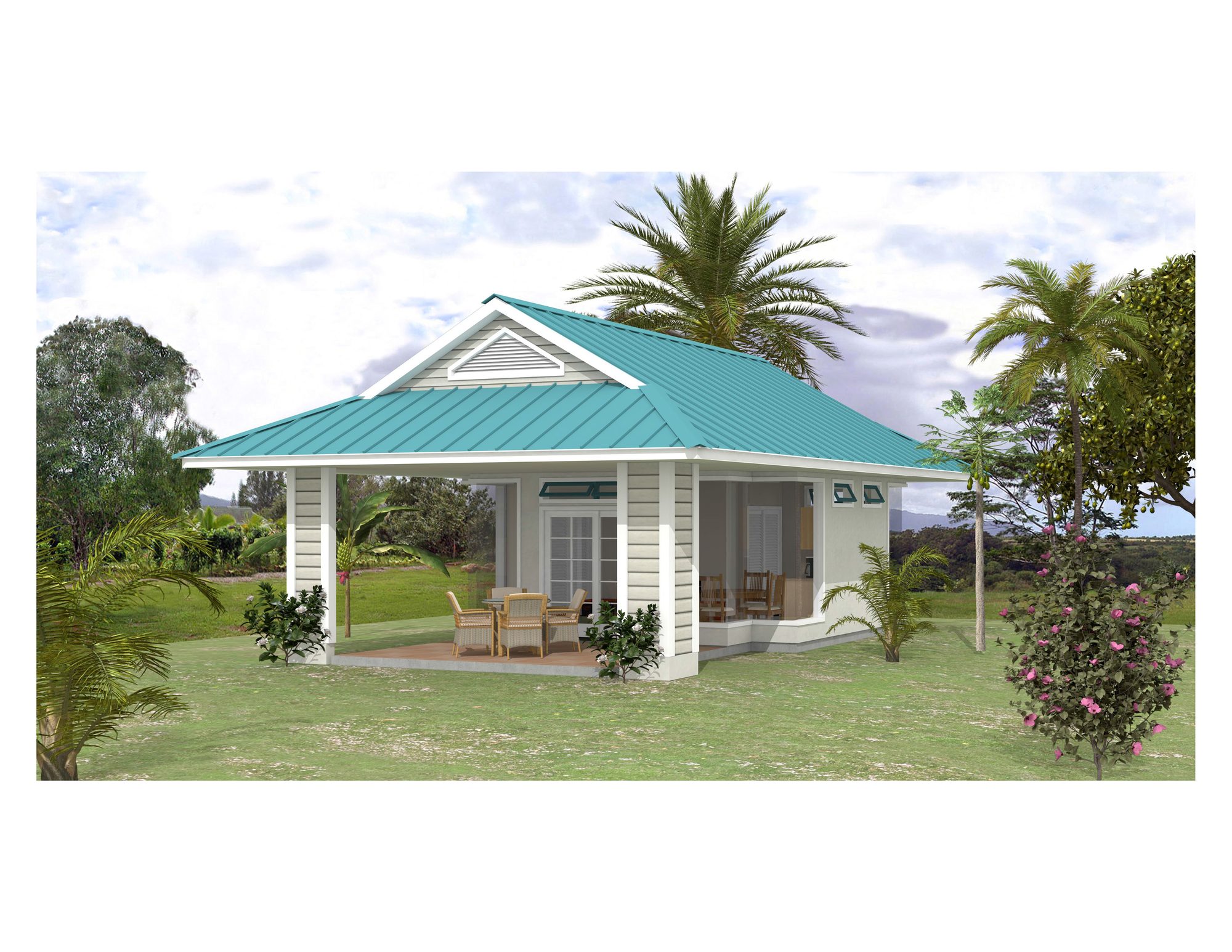 Tourist Bungalow — finished exterior with covered lanai