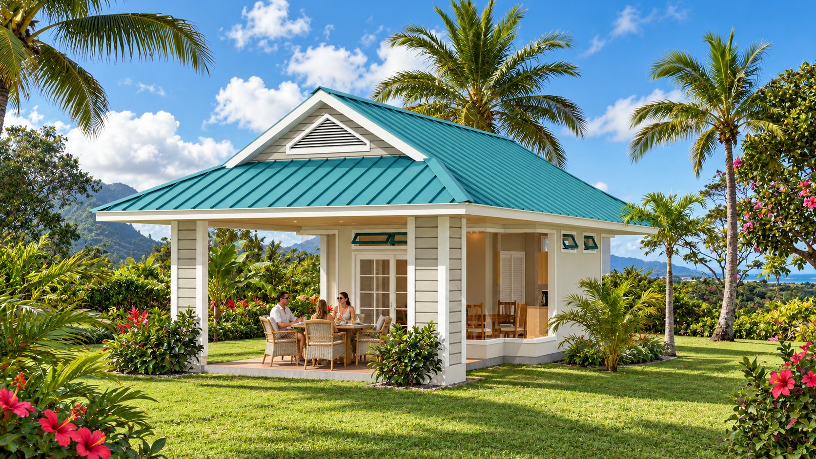 Finished cottage, lanai side