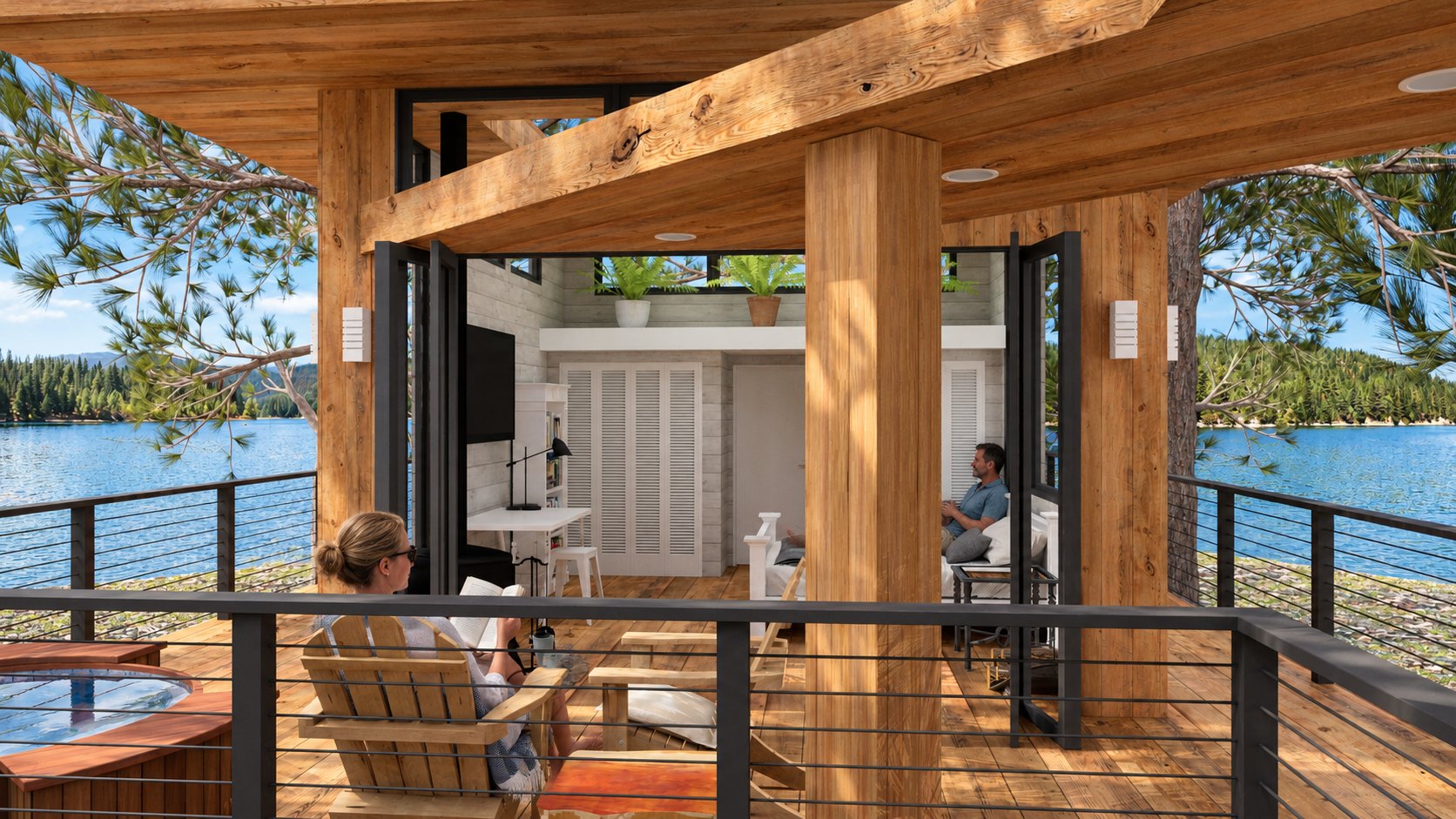 Tree House bedroom pod from the deck