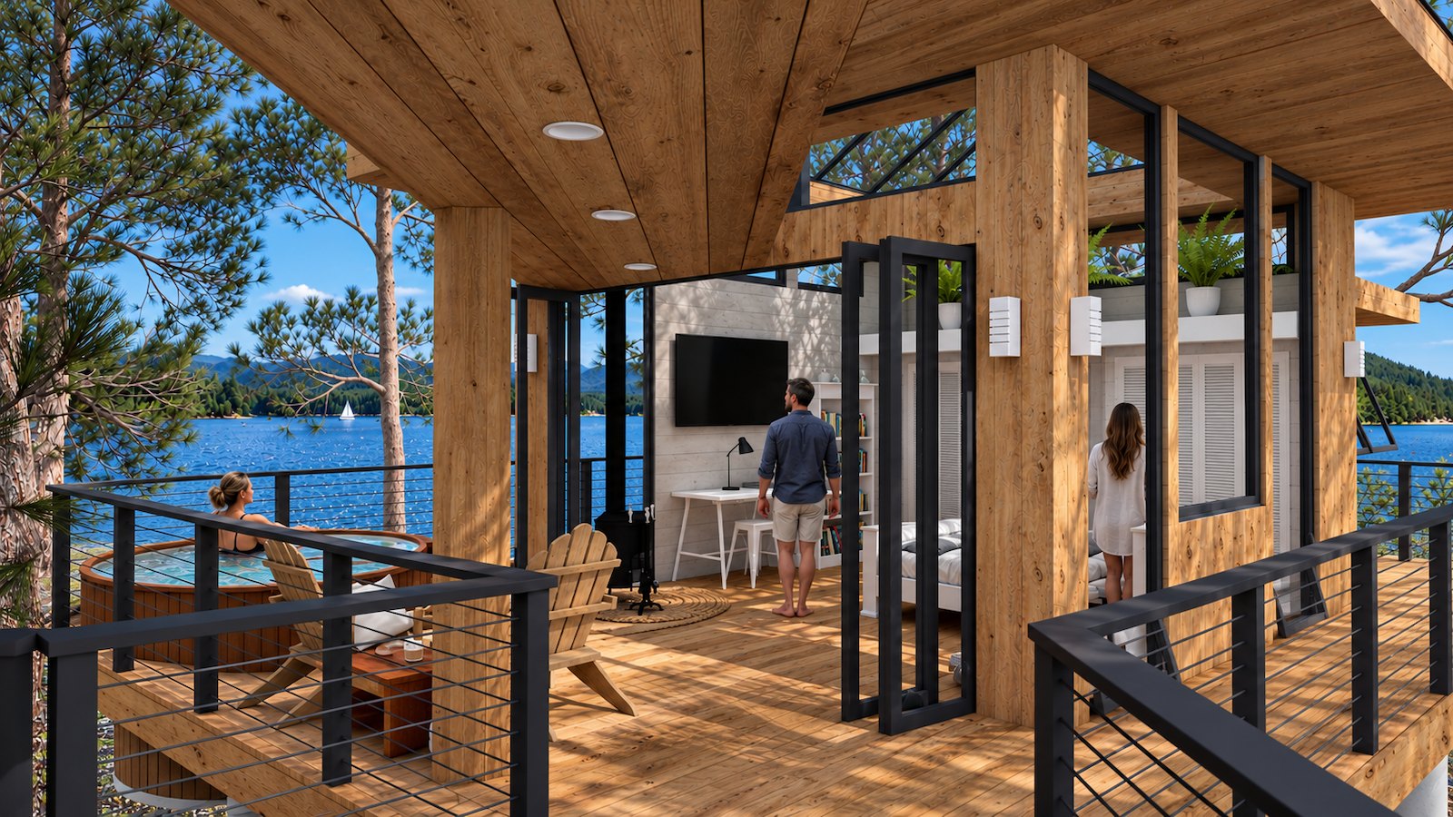 Tree House deck and bedroom pod