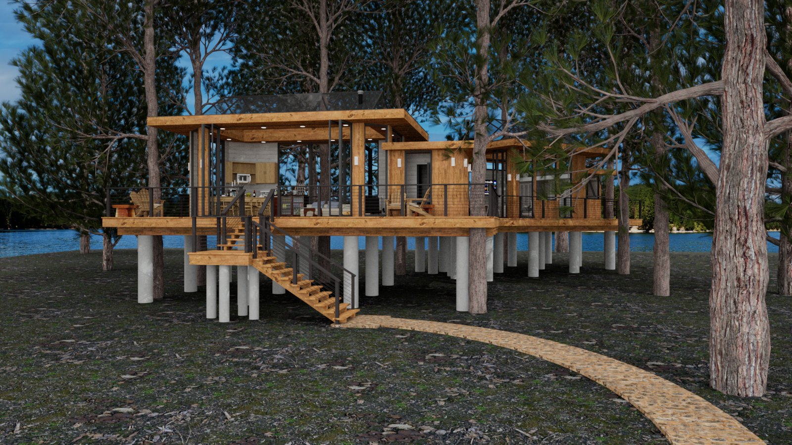 Tree House front view in daylight